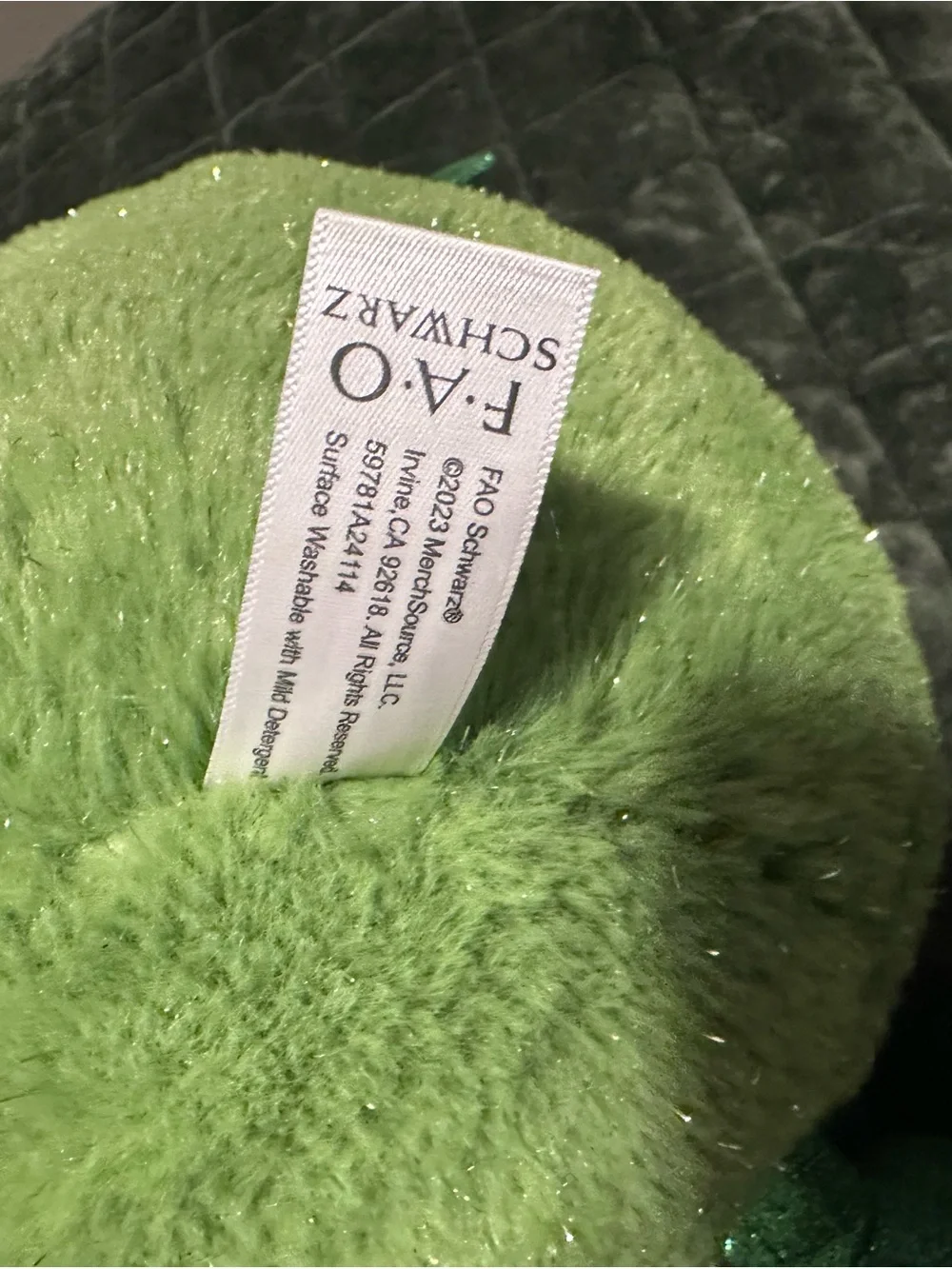 FAO Schwarz Green and Cream Sparkle-Brown Avocado Plush